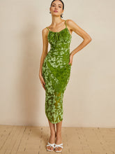 Midi-Camisole-Kleid aus Stretch-Samt